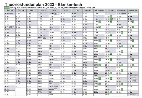 Fahrschule Frank Dopf - Theoriestundenplan 2023 Stutensee Blankenloch