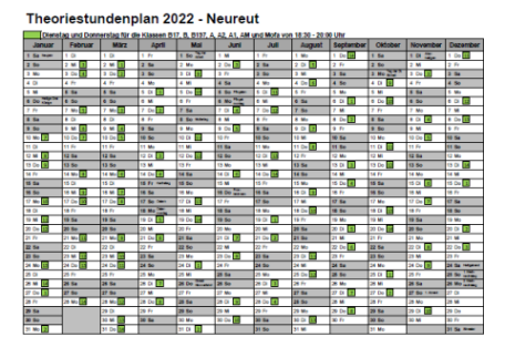 Theoriestundenplan Neureut - Fahrschule Frank Dopf, Karlsruhe