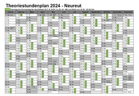 Theoriestundenplan Neureut - Fahrschule Frank Dopf, Karlsruhe