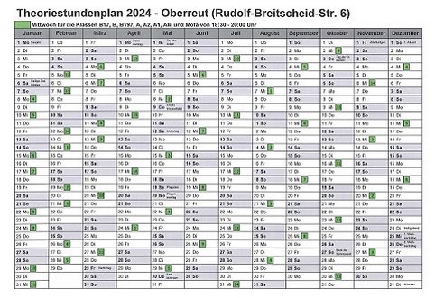 Theoriestundenplan Oberreut - Fahrschule Frank Dopf Karlsruhe