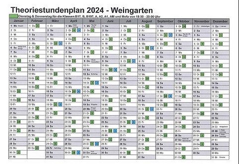 Theoriestundenplan Weingarten - Fahrschule Frank Dopf Karlsruhe