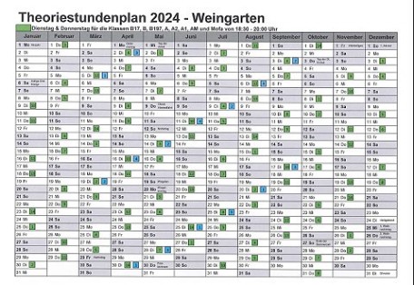 Theoriestundenplan Weingarten - Fahrschule Frank Dopf, Karlsruhe