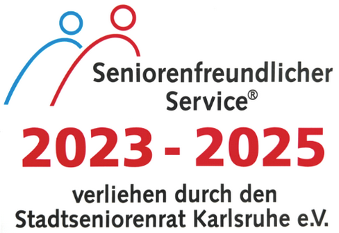 Auszeichnung Seniorenfreundlicher Service auch in 2024 für die Fahrschule Frank Dopf in Karlsruhe